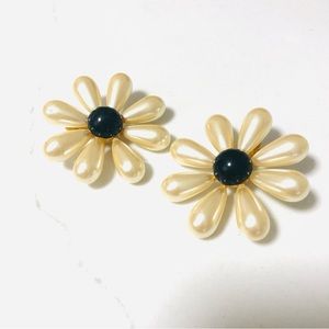 Pearl clip on earrings, pearl Ann Taylor jewelry